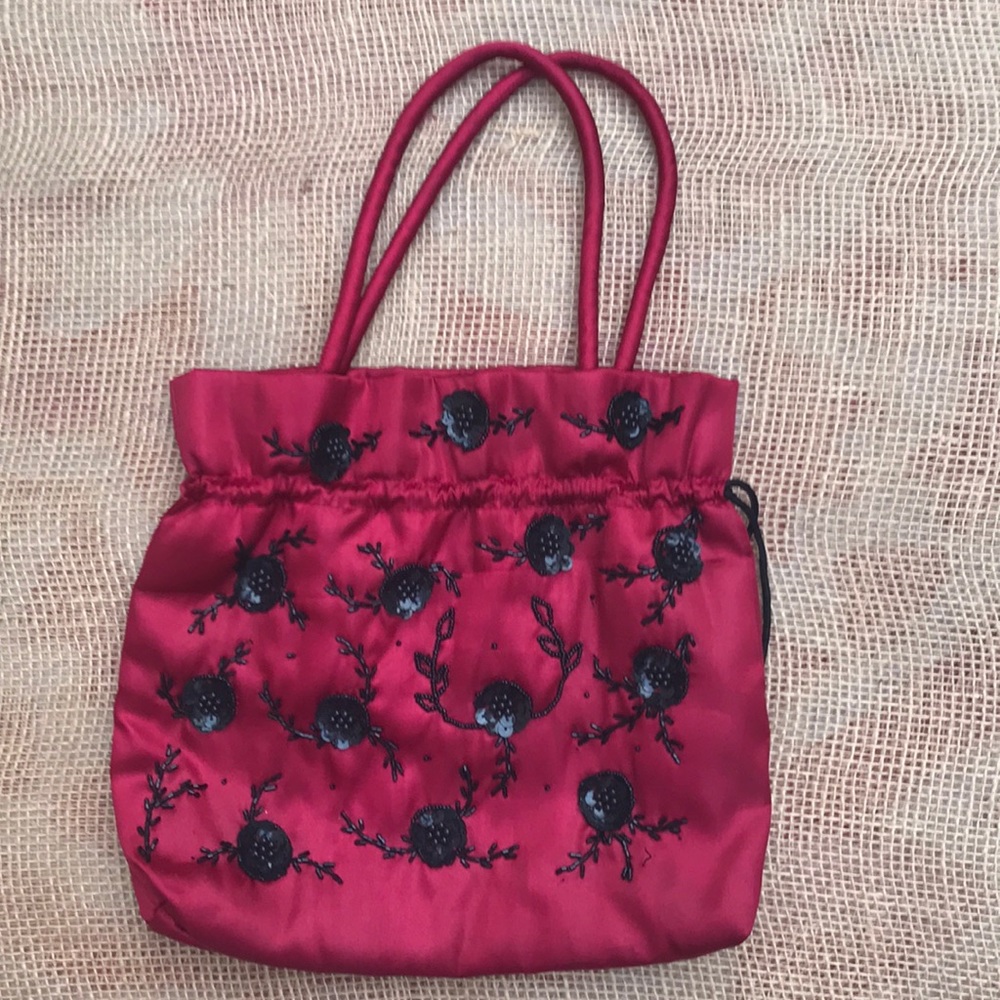 Satin beaded purse